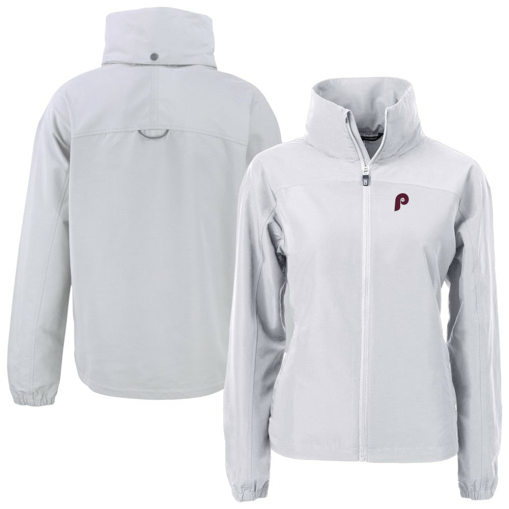 Philadelphia Phillies Cutter & Buck Women's Cooperstown Collection Charter Eco Recycled Full-Zip Jacket - Gray