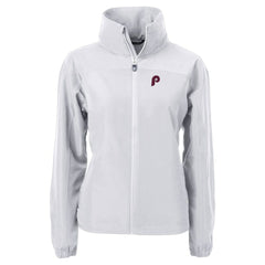 Philadelphia Phillies Cutter & Buck Women's Cooperstown Collection Charter Eco Recycled Full-Zip Jacket - Gray