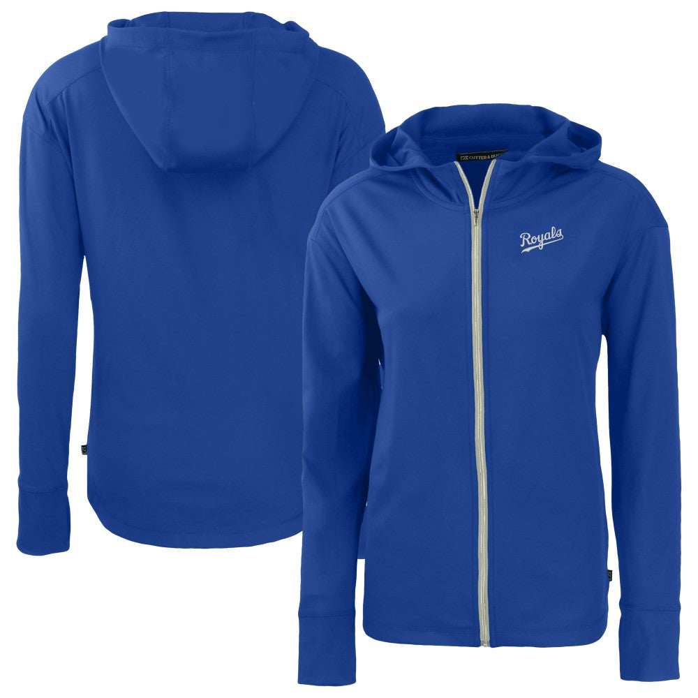 Kansas City Royals Cutter & Buck Women's Daybreak Eco Recycled Full-Zip Hoodie Jacket - Royal