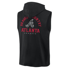 Atlanta Braves Fire Speed Sleeveless Pullover Hoodie - Black