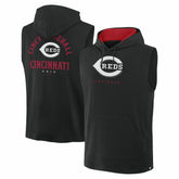 Cincinnati Reds Fire Speed Sleeveless Pullover Hoodie - Black