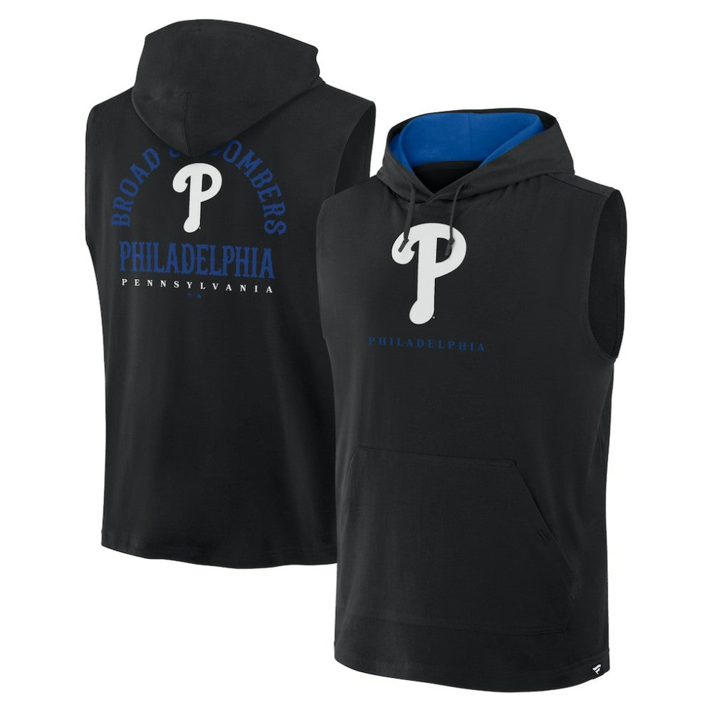 Philadelphia Phillies Fire Speed Sleeveless Pullover Hoodie - Black