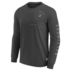 Baltimore Orioles Elements Future Ground Tonal Info Long Sleeve T-Shirt - Charcoal