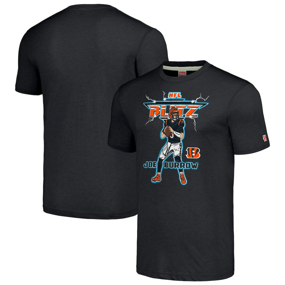 NFL Cincinnati Bengals Joe Burrow Homage Unisex NFL Blitz Player Tri-Blend T-Shirt
