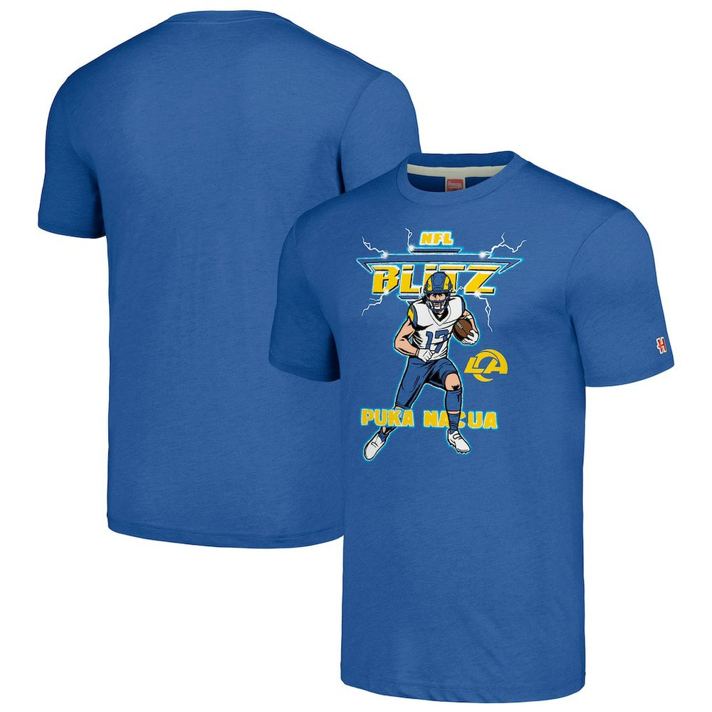 NFL Los Angeles Rams Puka Nacua Homage Unisex NFL Blitz Player Tri-Blend T-Shirt
