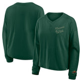 Minnesota Wild Fanatics Women's Oversized All Out Effort Long Sleeve Henley T-Shirt