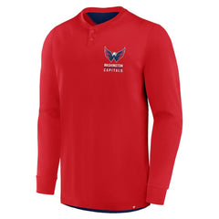 Washington Capitals Fanatics Adrenaline Push Long Sleeve Henley Shirt