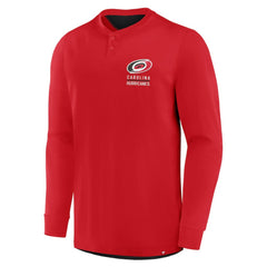 Carolina Hurricanes Fanatics Adrenaline Push Long Sleeve Henley Shirt