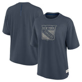 New York Rangers Fanatics Women's Oversized Elements Raw Edge Future Ground T-Shirt