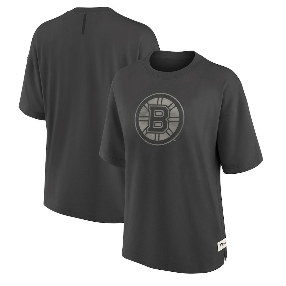 Boston Bruins Fanatics Women's Oversized Elements Raw Edge Future Ground T-Shirt
