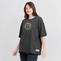 Boston Bruins Fanatics Women's Oversized Elements Raw Edge Future Ground T-Shirt