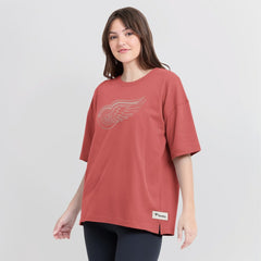 Detroit Red Wings Fanatics Women's Oversized Elements Raw Edge Future Ground T-Shirt