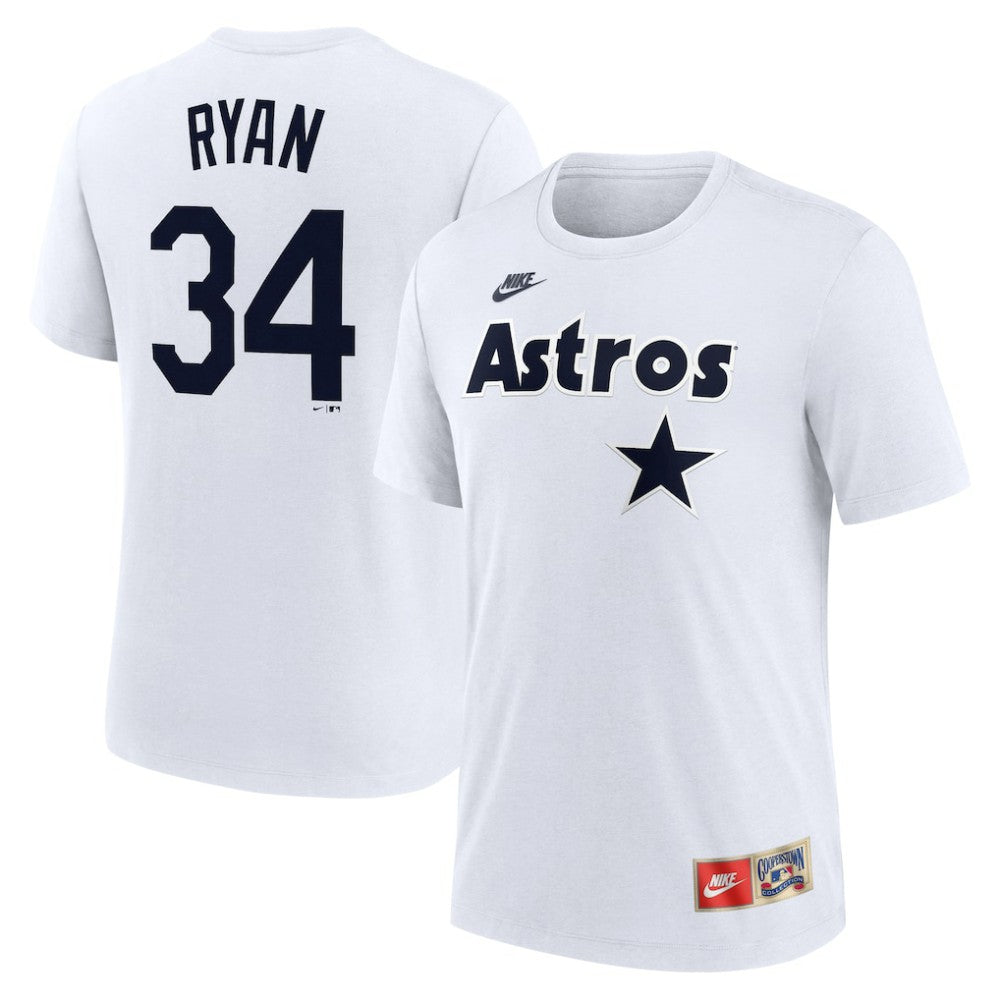 Nolan Ryan Houston Astros Cooperstown Collection Name & Number Tri-Blend T-Shirt - White | Nike