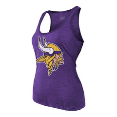 NFL Minnesota Vikings J.J. McCarthy Majestic Threads Women's Name & Number Tri-Blend Scoop Neck Tank Top