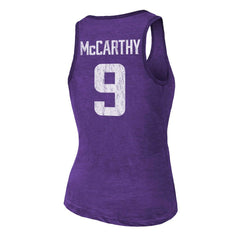 NFL Minnesota Vikings J.J. McCarthy Majestic Threads Women's Name & Number Tri-Blend Scoop Neck Tank Top