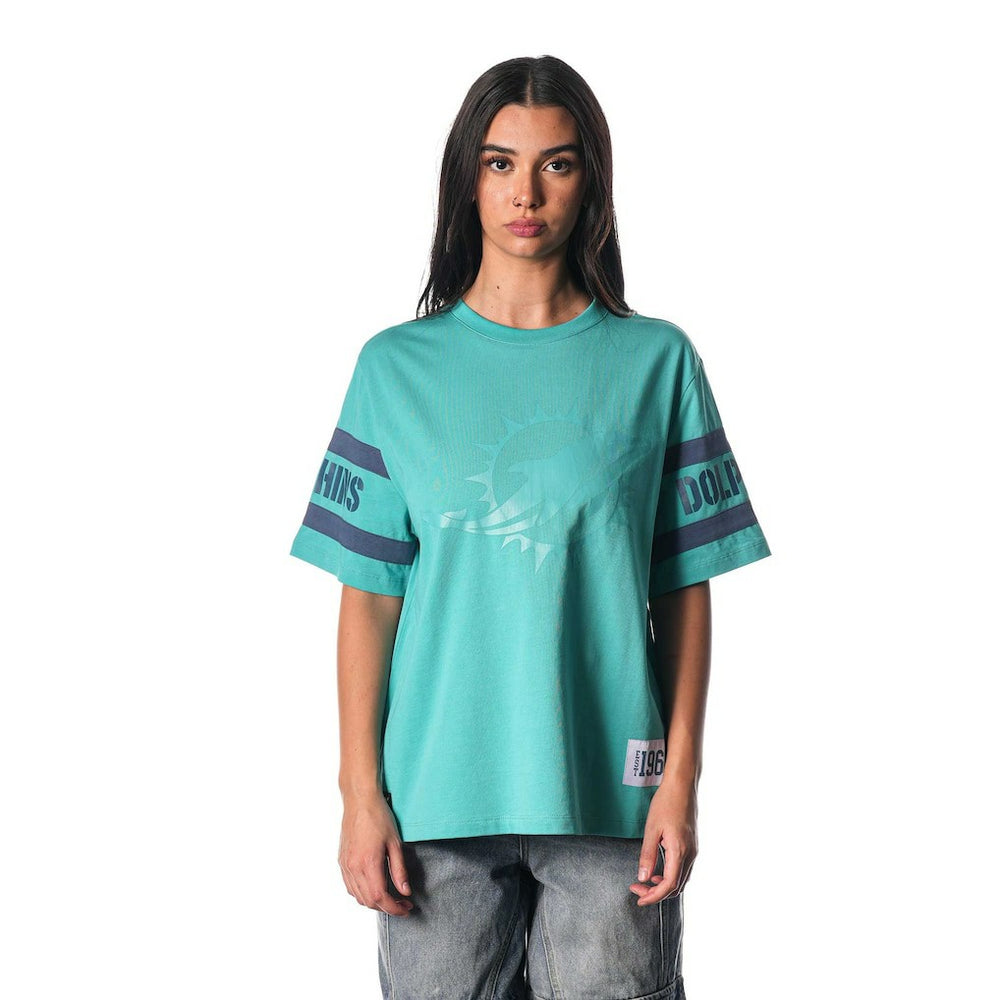 NFL Miami Dolphins The Wild Collective Women's Drop Shoulder T-Shirt