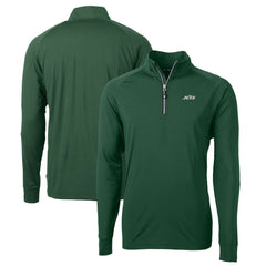 NFL New York Jets Cutter & Buck Primary Logo Adapt Eco Knit Stretch Recycled Quarter-Zip Top