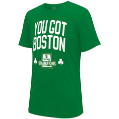 Boston Celtics Stadium Essentials 2024 NBA Finals Champions 18 Banners T-Shirt - Kelly Green discount