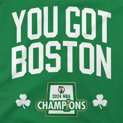 Boston Celtics Stadium Essentials 2024 NBA Finals Champions 18 Banners T-Shirt - Kelly Green discount