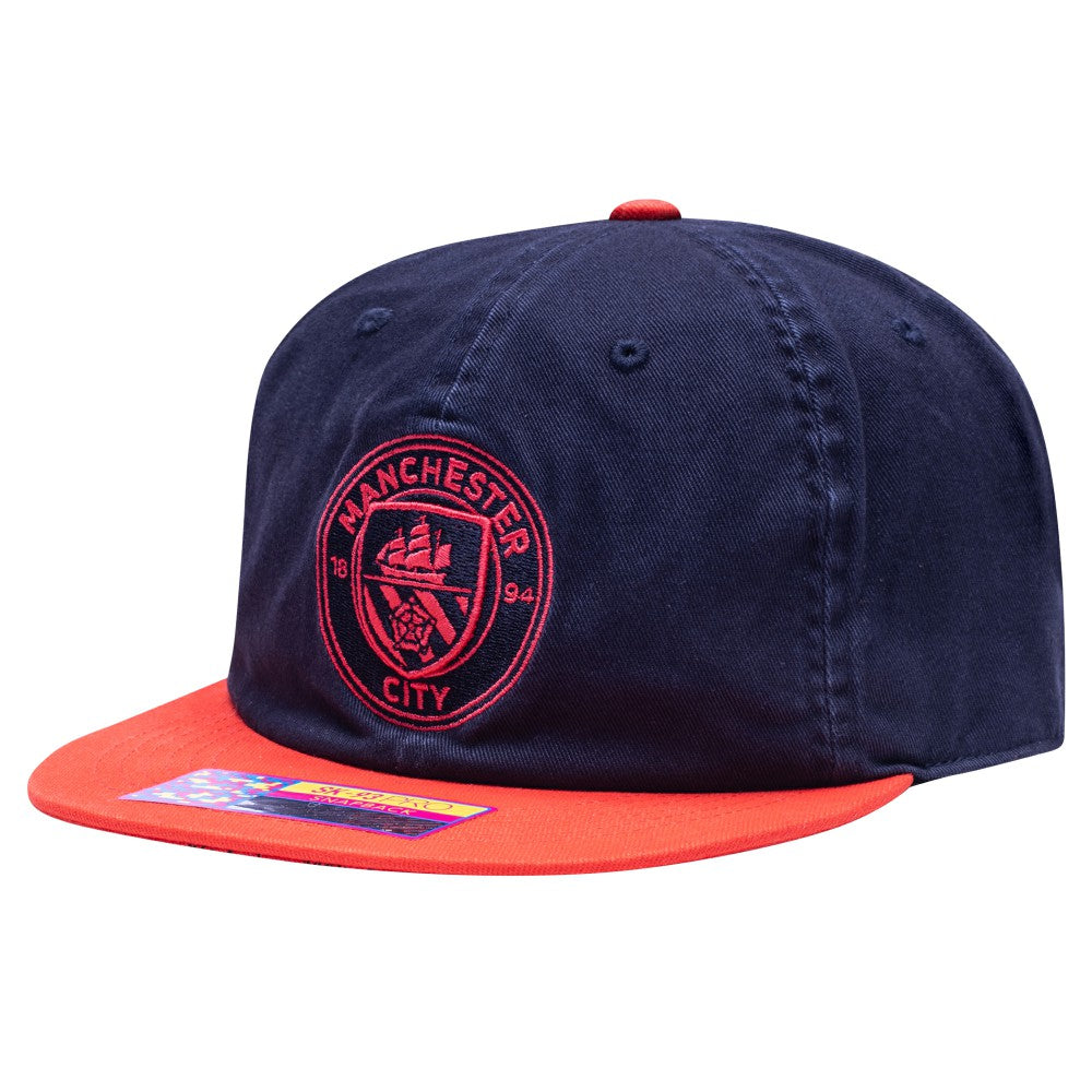 Manchester City Fan Ink Wander Snapback Hat / Soccer Online