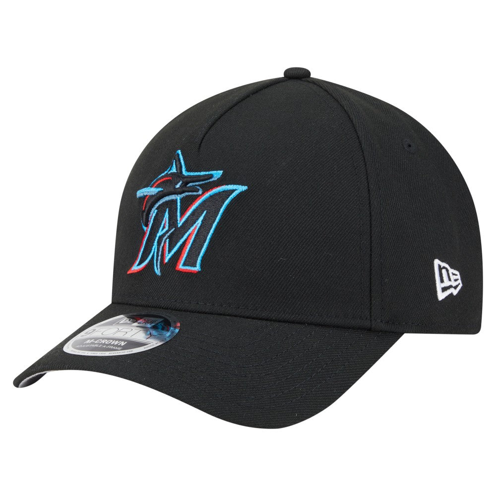 Miami Marlins 9FORTY M-Crown Adjustable Hat - Black | New Era