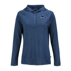 Philadelphia Phillies Cutter & Buck Women's Coastline Epic Comfort Eco Recycled Raglan Long Sleeve Hoodie T-Shirt - Navy