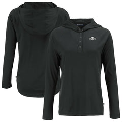 San Francisco Giants Cutter & Buck Women's Coastline Epic Comfort Eco Recycled Raglan Long Sleeve Hoodie T-Shirt - Black
