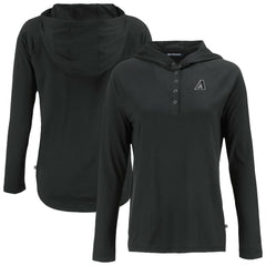 Arizona Diamondbacks Cutter & Buck Women's Coastline Epic Comfort Eco Recycled Raglan Long Sleeve Hoodie T-Shirt - Black