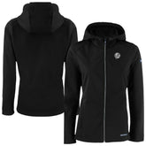 New York Yankees Cutter & Buck Women's Evoke Eco Softshell Recycled Full-Zip Hoodie Jacket - Black