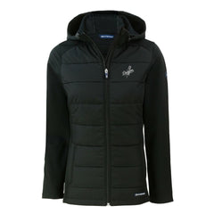 Los Angeles Dodgers Cutter & Buck Women's Evoke Hybrid Eco Softshell Recycled Full-Zip Hooded Jacket - Black