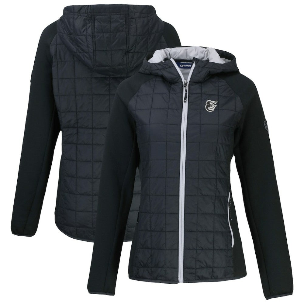 Baltimore Orioles Cutter & Buck Women's Rainier Primaloft Eco Full-Zip Hybrid Jacket - Black
