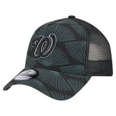 Washington Nationals 9FORTY A-Frame Trucker Adjustable Hat - Black | New Era