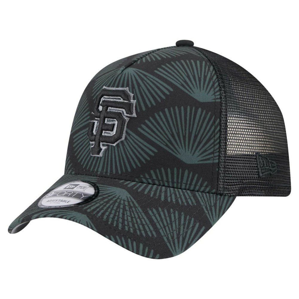 San Francisco Giants 9FORTY A-Frame Trucker Adjustable Hat - Black | New Era