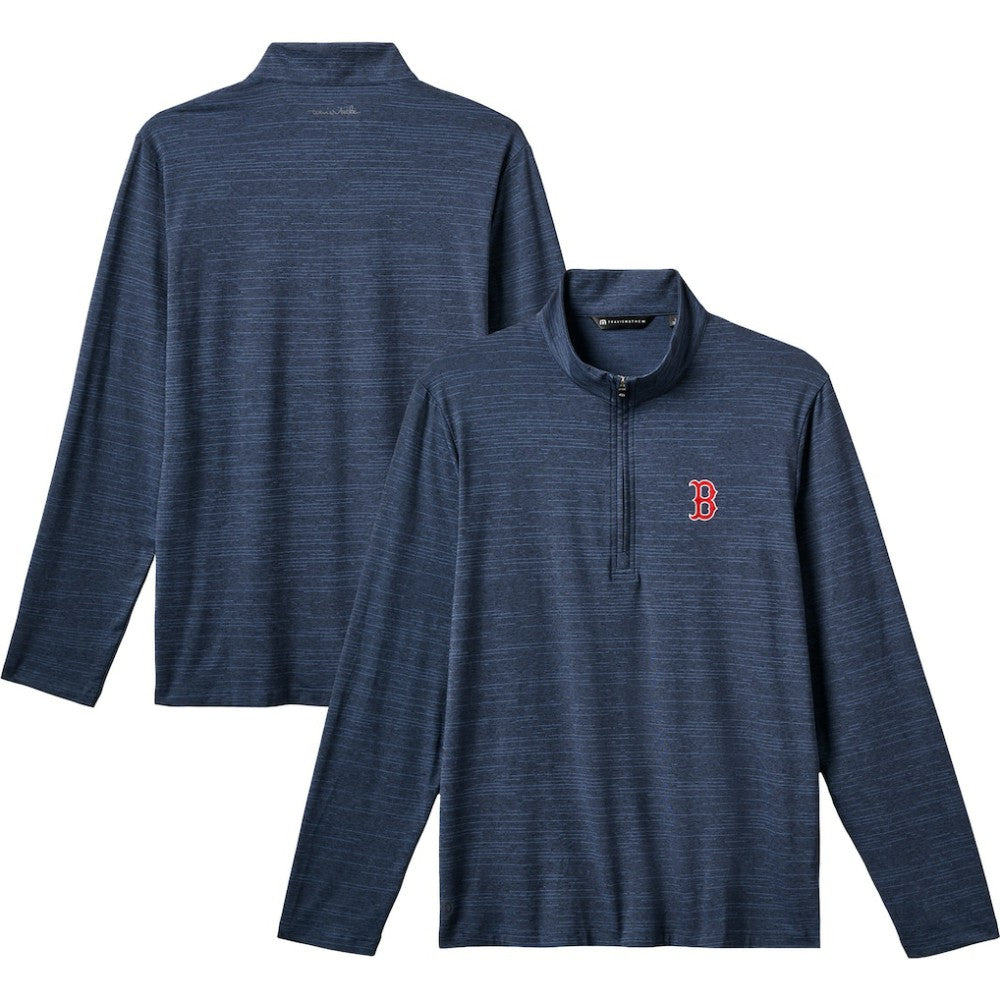 Boston Red Sox TravisMathew The Heater Quarter-Zip Pullover Top - Navy