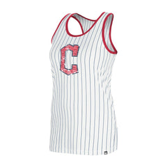 Cleveland Guardians Women's Gameday Pinstripe Tank Top - White | New Era