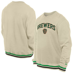Milwaukee Brewers St. Patrick's Day Twill Pullover Sweatshirt - Cream | New Era