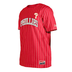 Philadelphia Phillies Throwback Pinstripe T-Shirt - Red | New Era