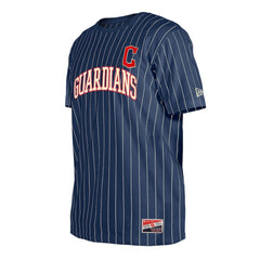 Cleveland Guardians Throwback Pinstripe T-Shirt - Navy | New Era