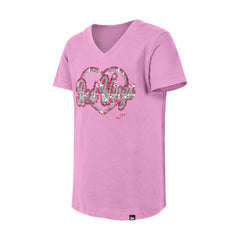 Detroit Red Wings New Era Girl's Youth Flip Sequin V-Neck T-Shirt