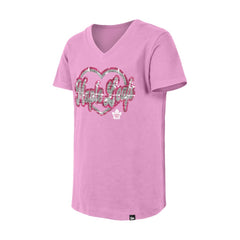 Toronto Maple Leafs New Era Girl's Youth Flip Sequin V-Neck T-Shirt