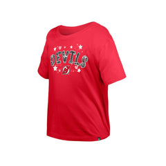 New Jersey Devils New Era Girl's Youth Flip Sequin T-Shirt