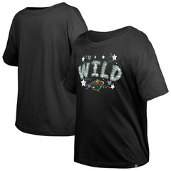 Minnesota Wild New Era Girl's Youth Flip Sequin T-Shirt