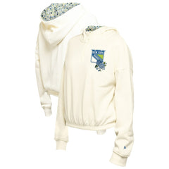New York Rangers New Era Women's Glam Game Quarter-Zip Cropped Floral Hoodie Pullover