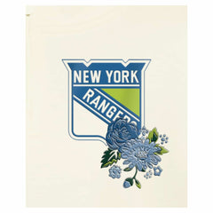 New York Rangers New Era Women's Glam Game Quarter-Zip Cropped Floral Hoodie Pullover