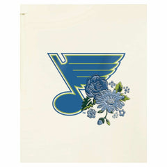 St. Louis Blues New Era Women's Glam Game Quarter-Zip Cropped Floral Hoodie Pullover
