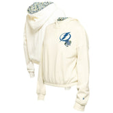Tampa Bay Lightning New Era Women's Glam Game Quarter-Zip Cropped Floral Hoodie Pullover