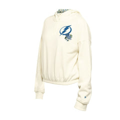 Tampa Bay Lightning New Era Women's Glam Game Quarter-Zip Cropped Floral Hoodie Pullover