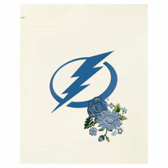 Tampa Bay Lightning New Era Women's Glam Game Quarter-Zip Cropped Floral Hoodie Pullover