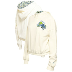 Colorado Avalanche New Era Women's Glam Game Quarter-Zip Cropped Floral Hoodie Pullover