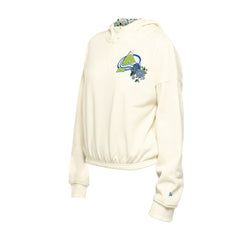 Colorado Avalanche New Era Women's Glam Game Quarter-Zip Cropped Floral Hoodie Pullover